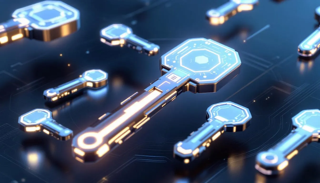 An illustration showing various types of digital keys.