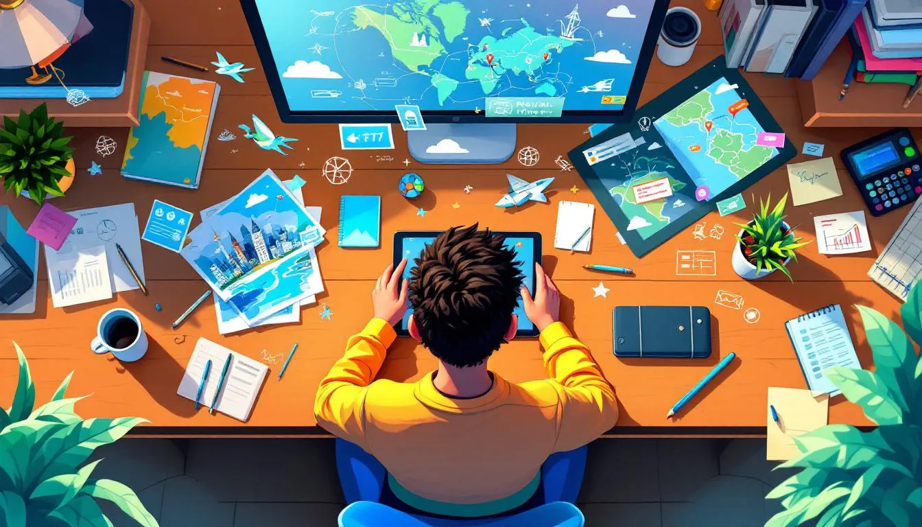 A person crafting a personalized travel itinerary.