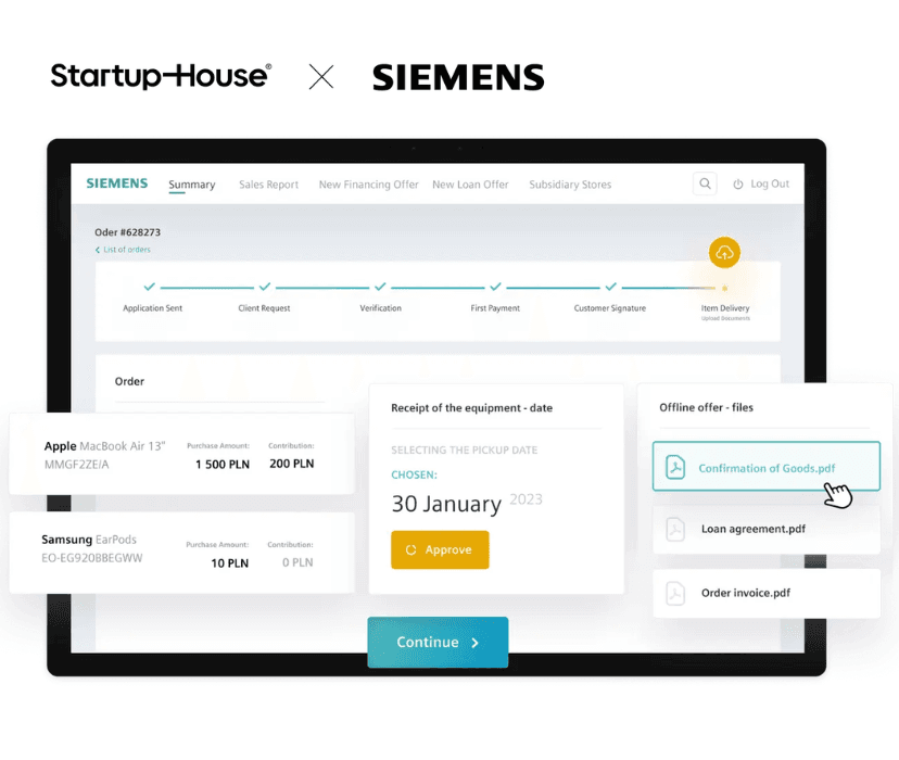 Siemens Financial Services platform screenshot