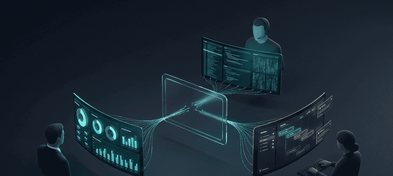 Single adaptive AI interface reshaping its dashboard to serve an executive, a manager, and a technical specialist