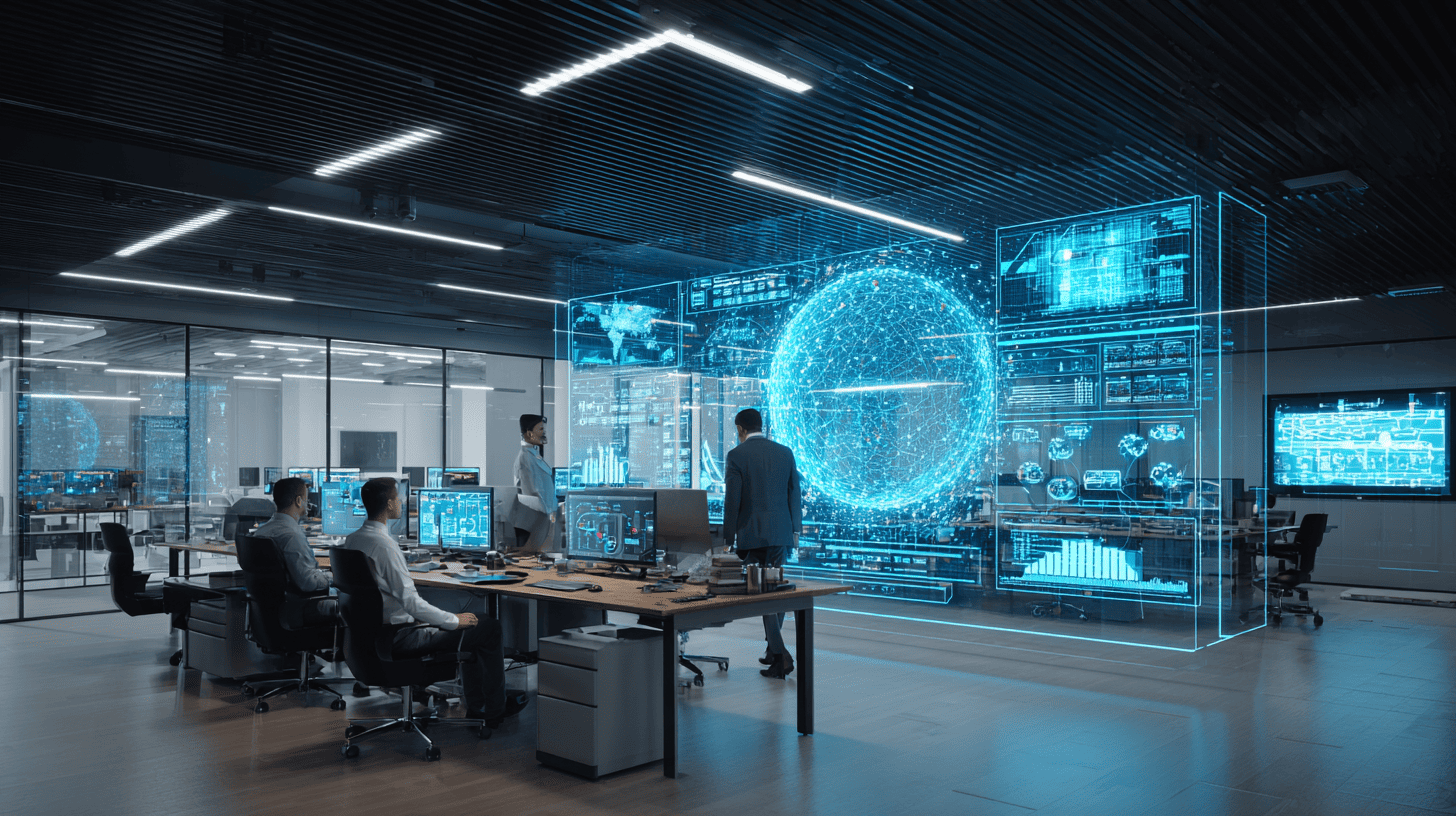 Business leaders reviewing AI analytics dashboards for product discovery insights