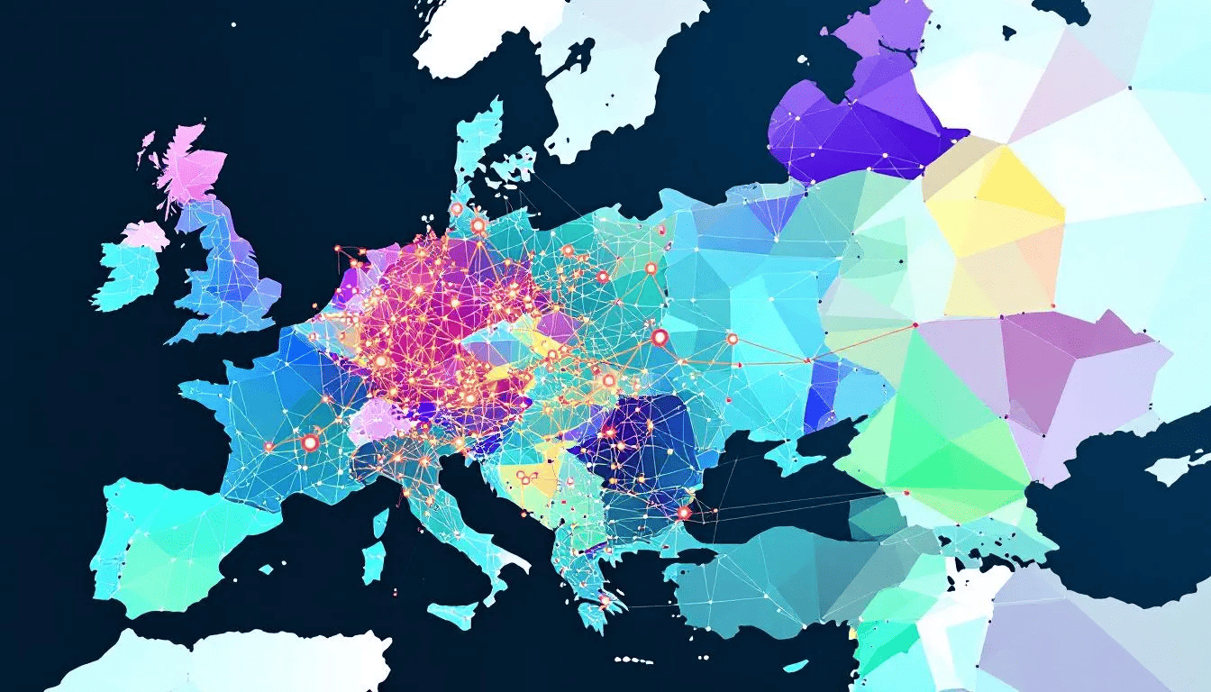 A map highlighting Poland and Central Europe as emerging tech hubs in the Mapbox platform.